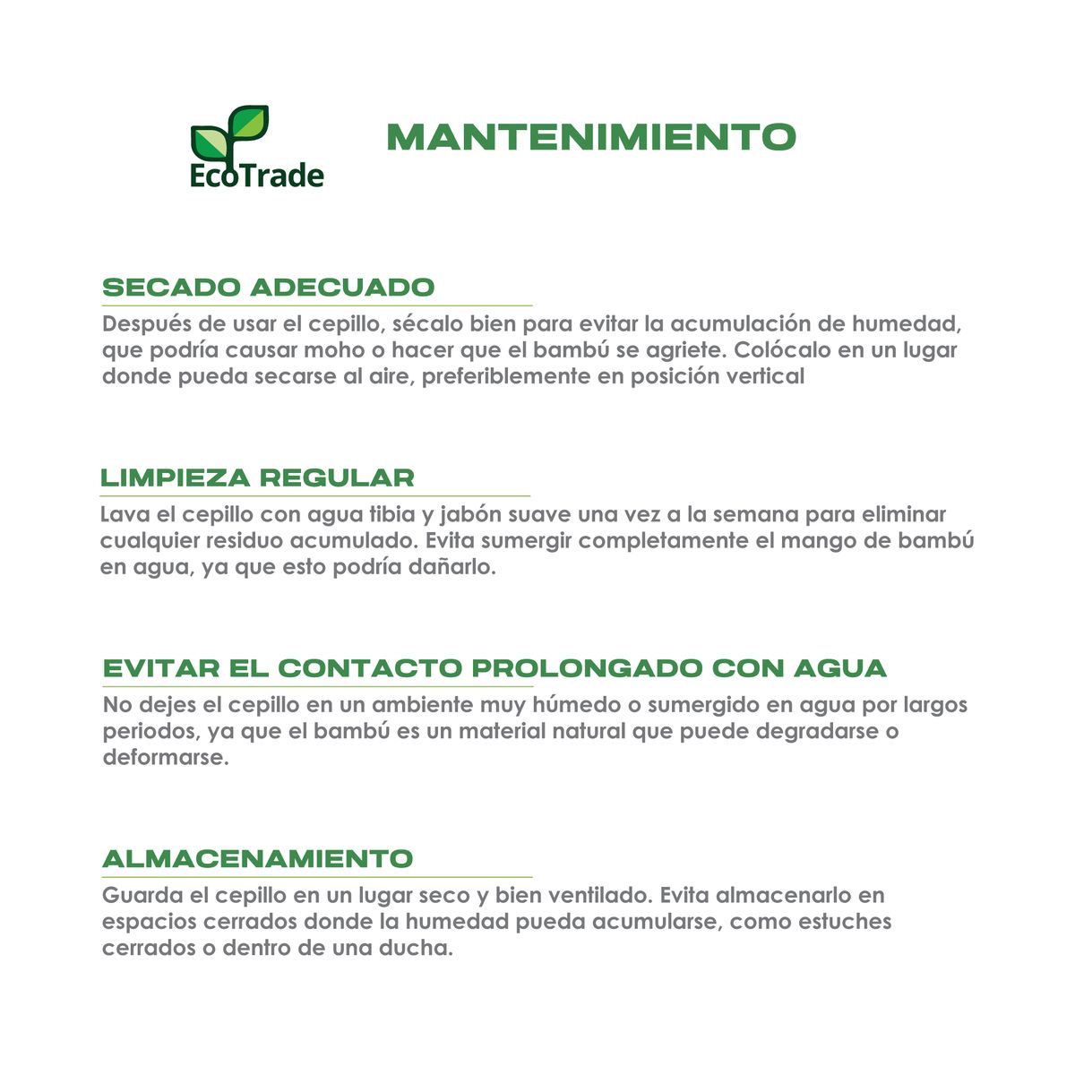 ECOTRADE - Cepillo de Dientes en Bambu Adulto Verde Lima 7 Unidades Ecotrade