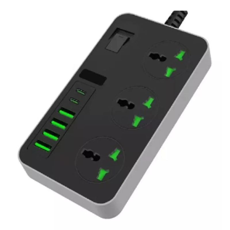 SHENGKE - Multitoma Power Socket Puertos Regleta 3000w Tenspace 9 En 1