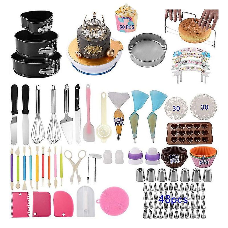 GENERICO - Kit Repostero Pastelero Decoración Moldes Puntas 467 Piezas