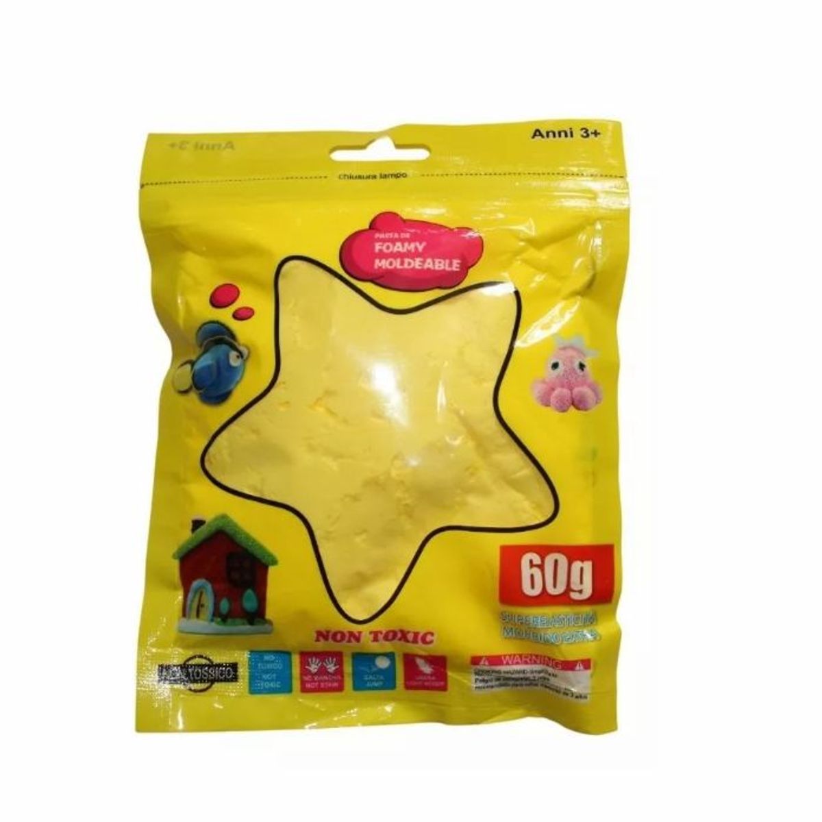 GENERICO - Foamy Moldeable Flexible Unicolor X 60 Gramos Amarillo