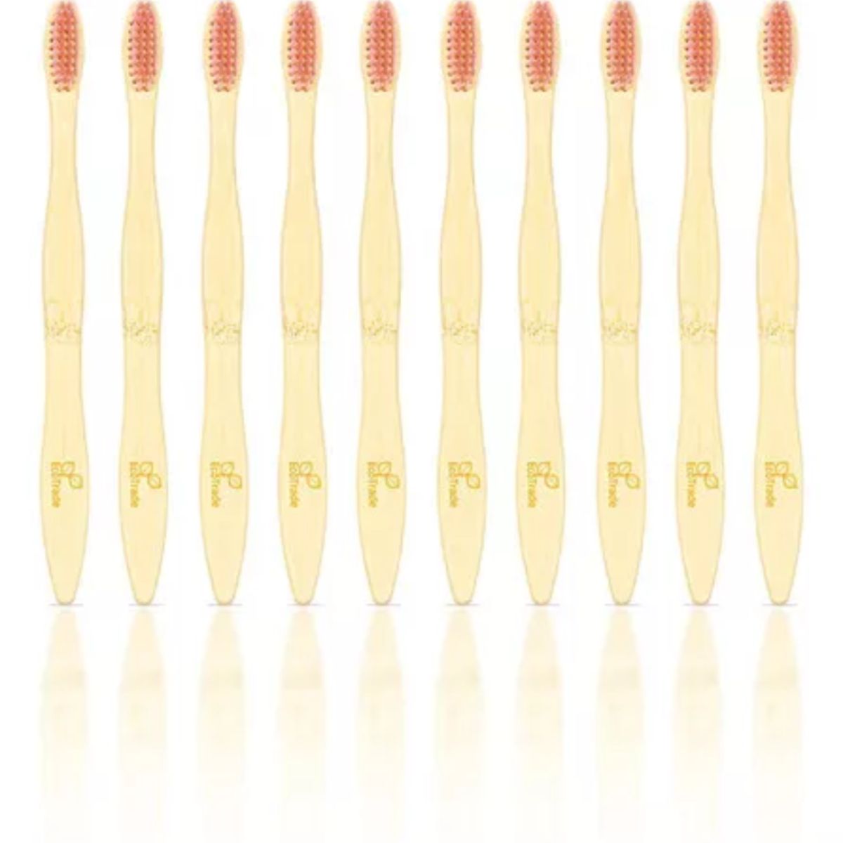 ECOTRADE - Cepillo de Dientes en Bambu Adulto Rosado 10 Unidades Ecotrade