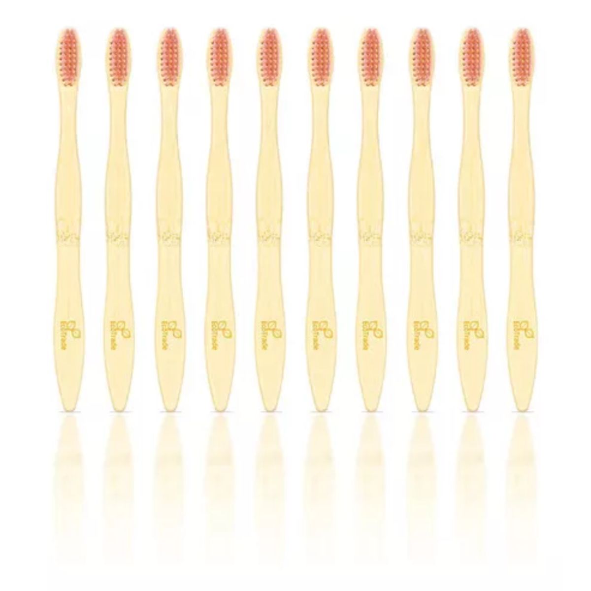 ECOTRADE - Cepillo de Dientes en Bambu Niño Rosado 10 Unidades Ecotrade