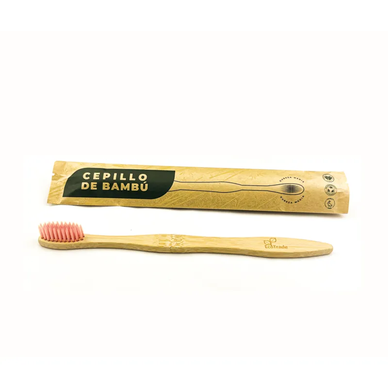 ECOTRADE - Cepillo de Dientes en Bambu para Adulto Rosado Ecotrade
