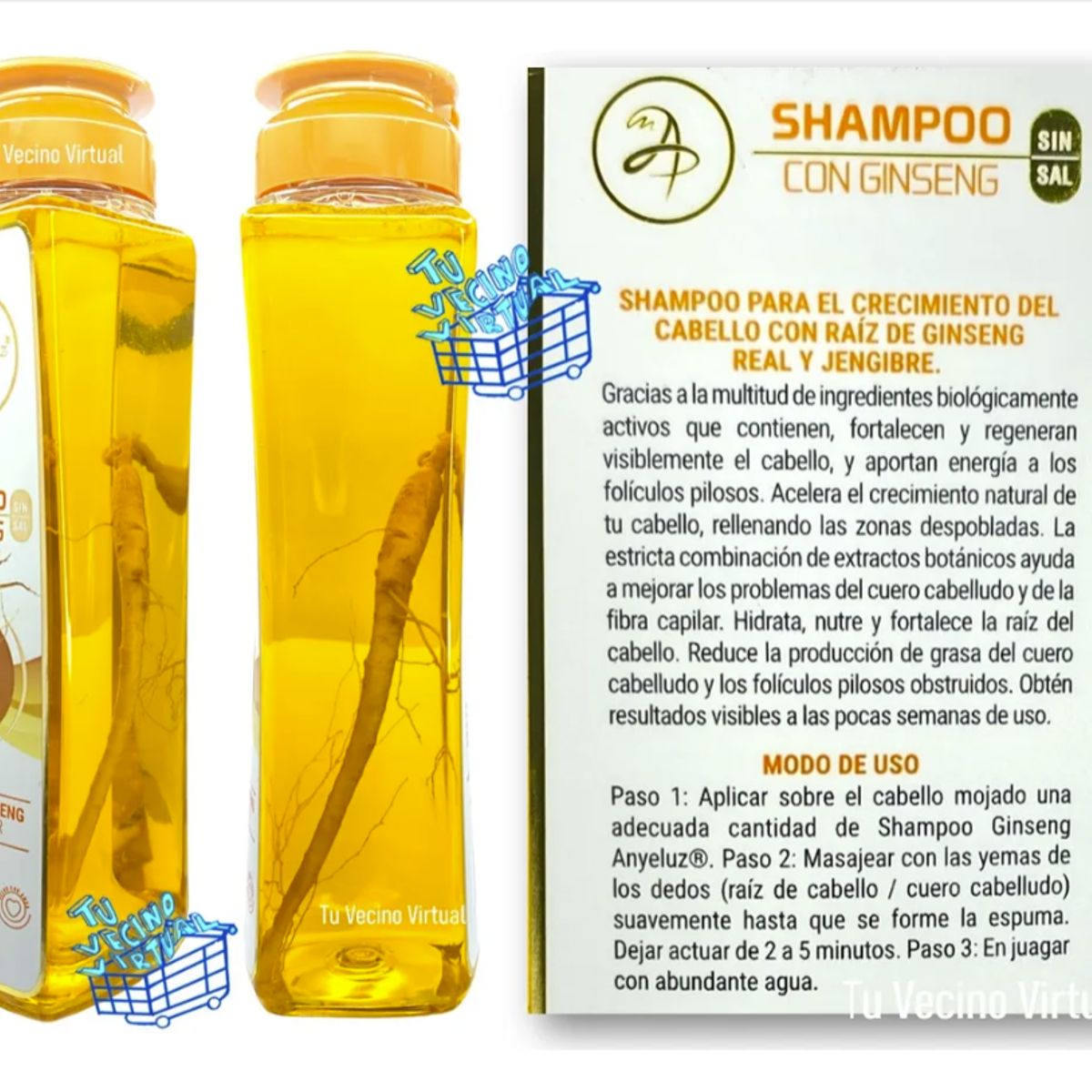 ANYELUZ - Shampoo ginseng 500 ml - Anyeluz