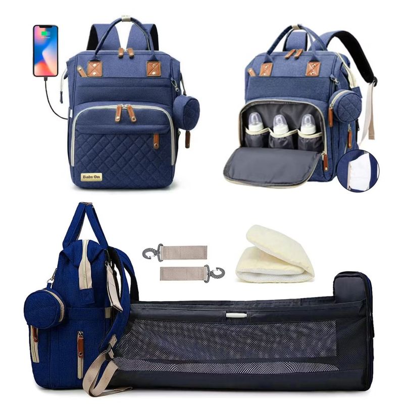 MUNDO BEBE - Morral pañalera tipo cuna con cambiador