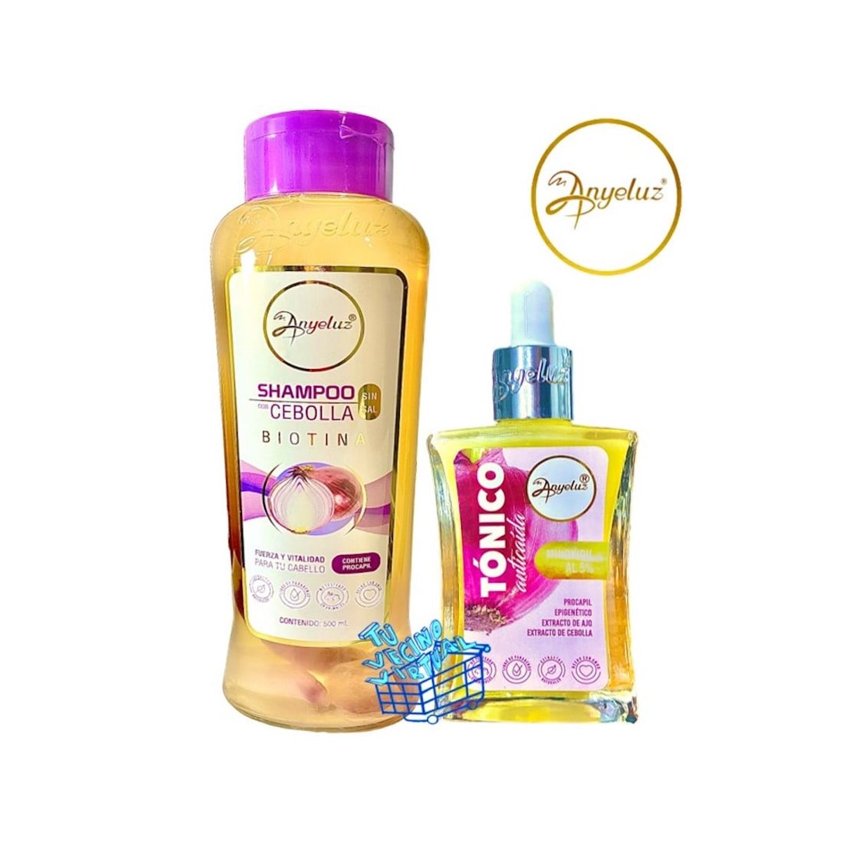 ANYELUZ - Kit x 2 shampoo cebolla y  tonico anticaida  - Anyeluz