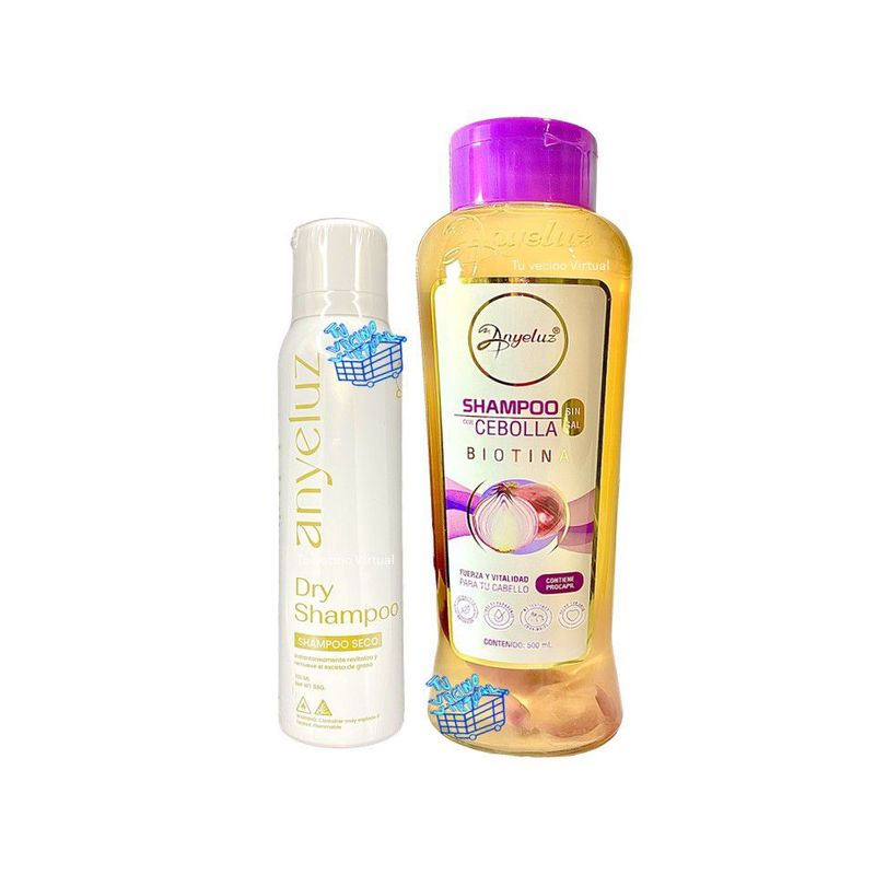 ANYELUZ - Kit x 2 shampoo cebolla y shampoo seco - Anyeluz