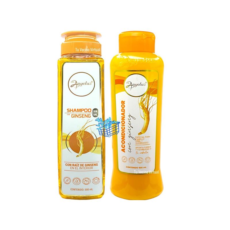 ANYELUZ - Kit x 2 shampoo y acondicionador ginseng - Anyeluz
