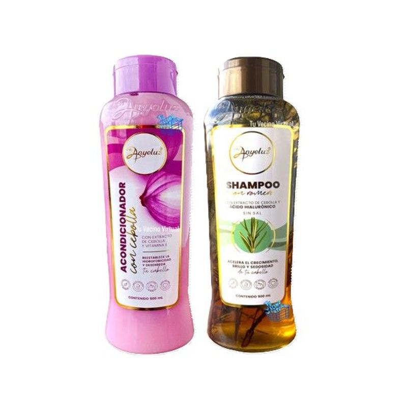 ANYELUZ - Kit x 2 shampoo romero  y acondicionador cebolla   - Anyeluz