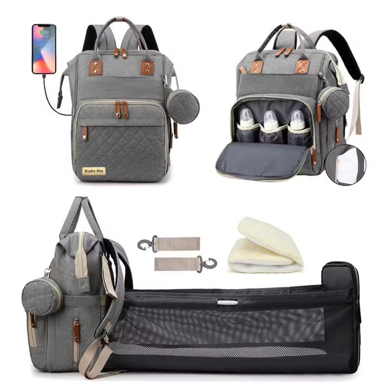 MUNDO BEBE - Morral Pañalera  Cuna Con Cambiador