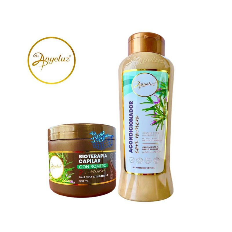ANYELUZ - Kit x 2 acondicionador y bioterapia capilar romero - Anyeluz