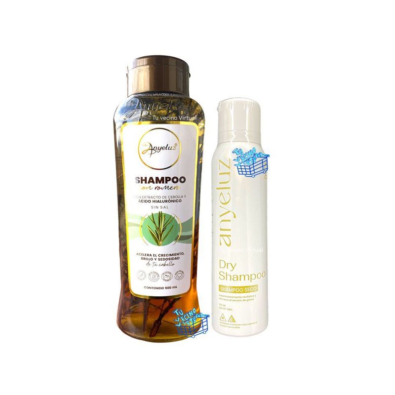 ANYELUZ - Kit x 2 shampoo romero y shampoo seco - Anyeluz