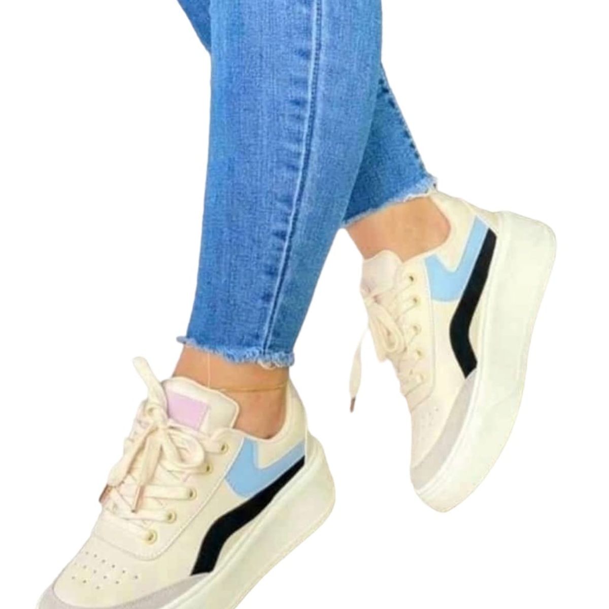 EVEGONZ - Tenis Plano de Mujer Calzado Casual de Moda