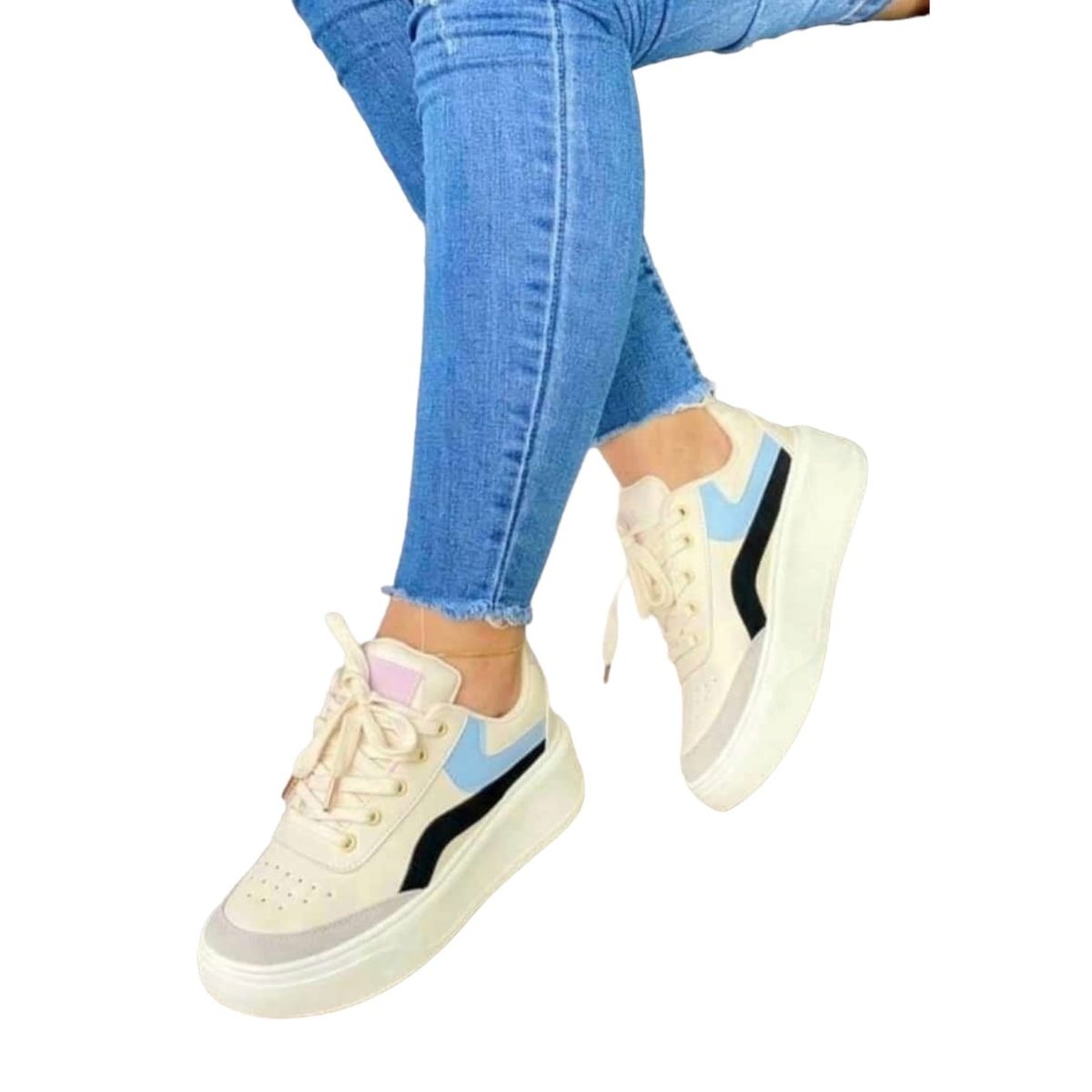 EVEGONZ - Tenis Plano de Mujer Calzado Casual de Moda