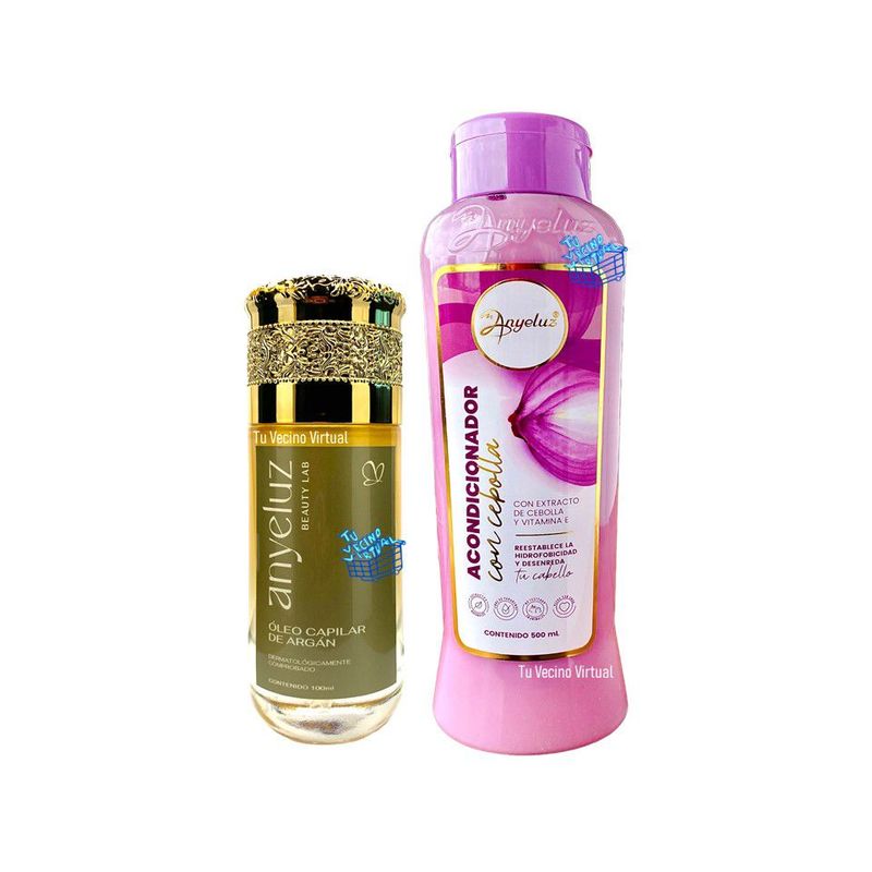ANYELUZ - Kit x 2 Acondicionador cebolla y oleo capilar de argan  - Anyeluz