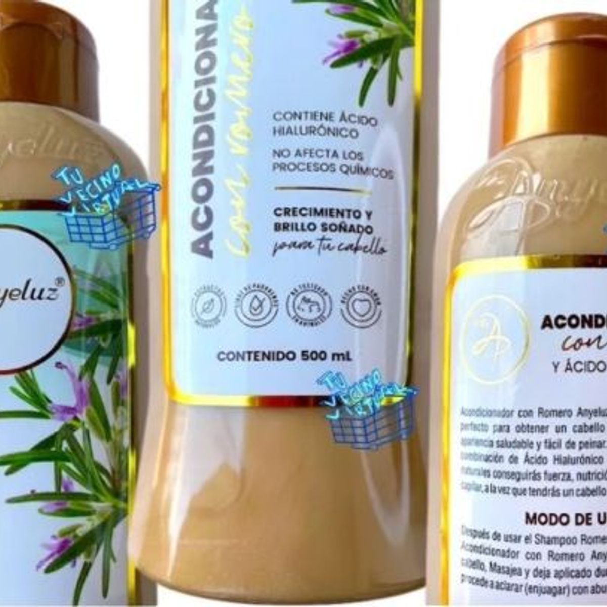 ANYELUZ - Kit x 3 Shampoo, acondicionador romero y oleo capilar de argan - Anyeluz