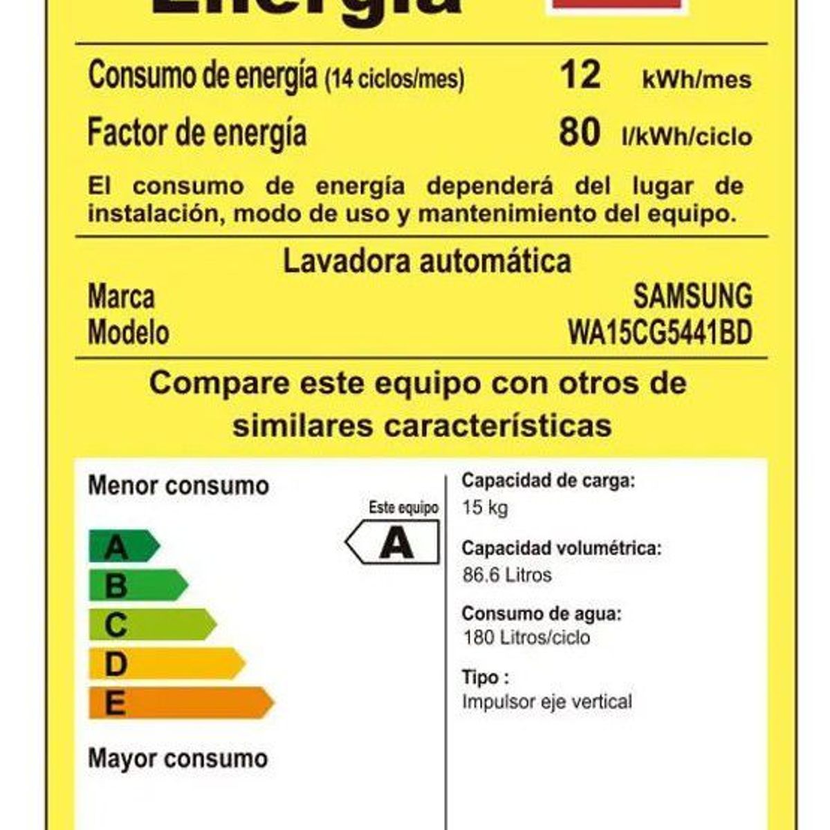 SAMSUNG - LAVADORA - SAMSUNG - WA-15 CG5441 BDCO