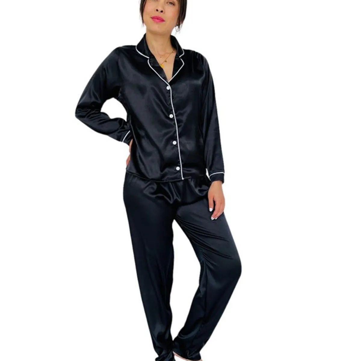 BY MORNING - Pijama Pantalón Sat Negro 1529