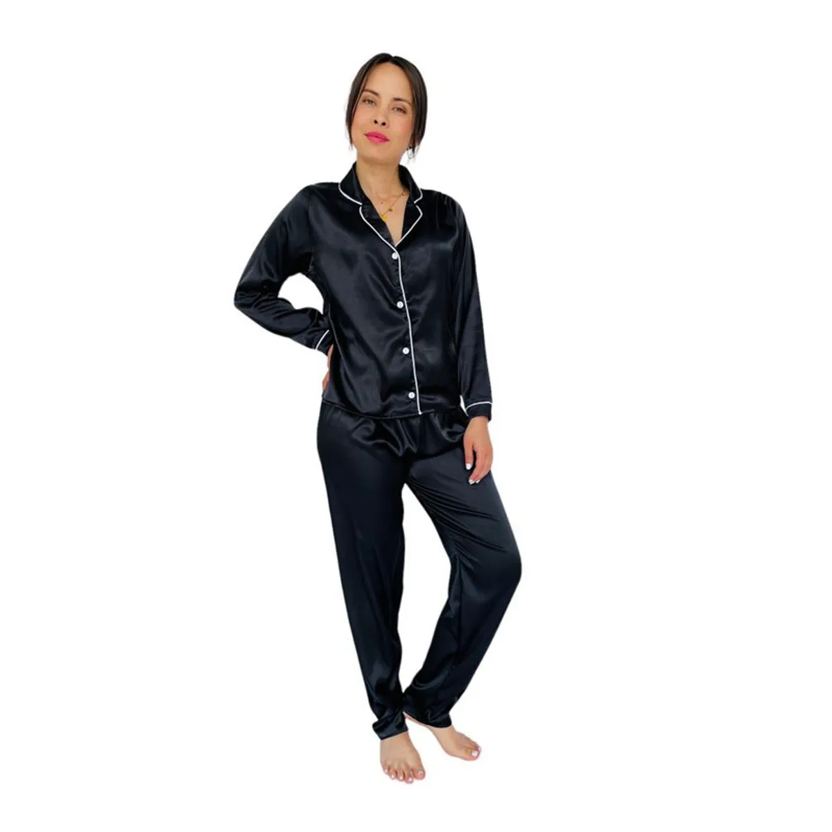 BY MORNING - Pijama Pantalón Sat Negro 1529