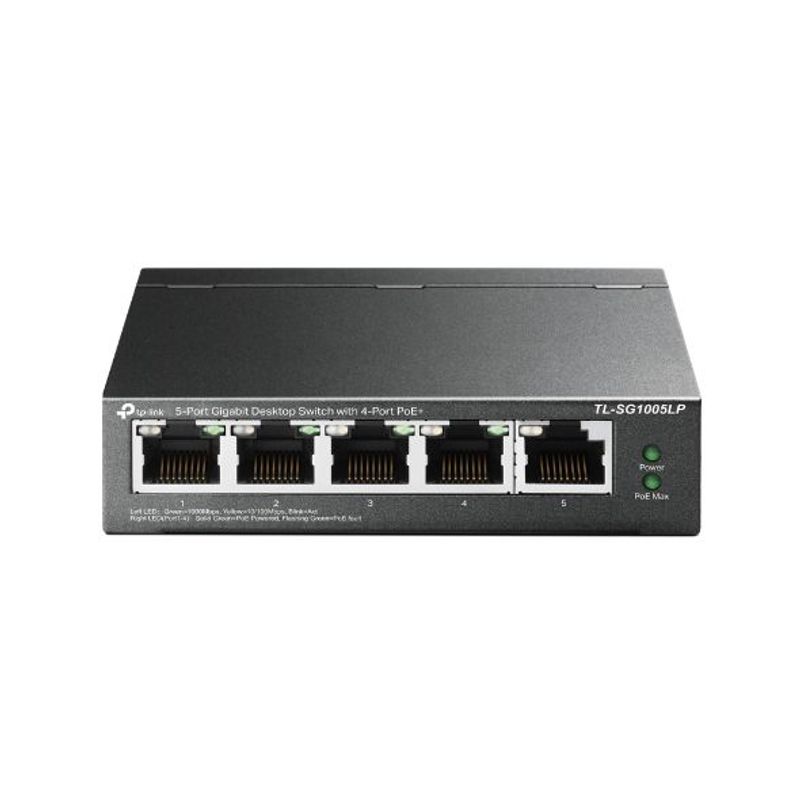TP LINK - Switch TPLINK NO administrable 5 Puertos 10/100/100 4 Puertos POE