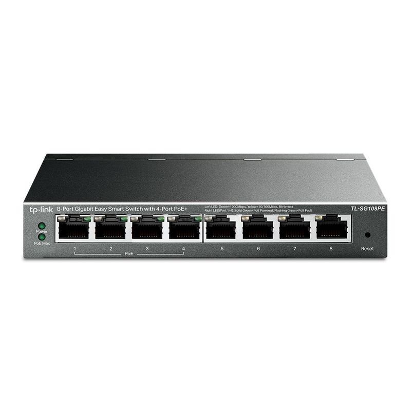 TP LINK - Switch TPLINK Easy Smart de 8 puertos Gigabit con 4 puertos PoE