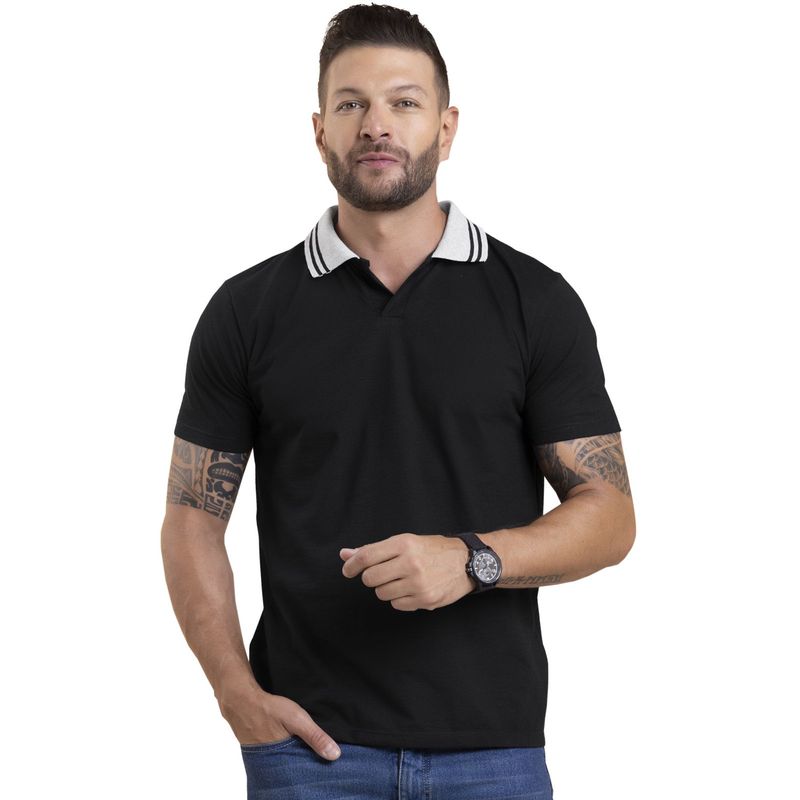 MARKETING PERSONAL - Polo Hombre Negro Mp 4104