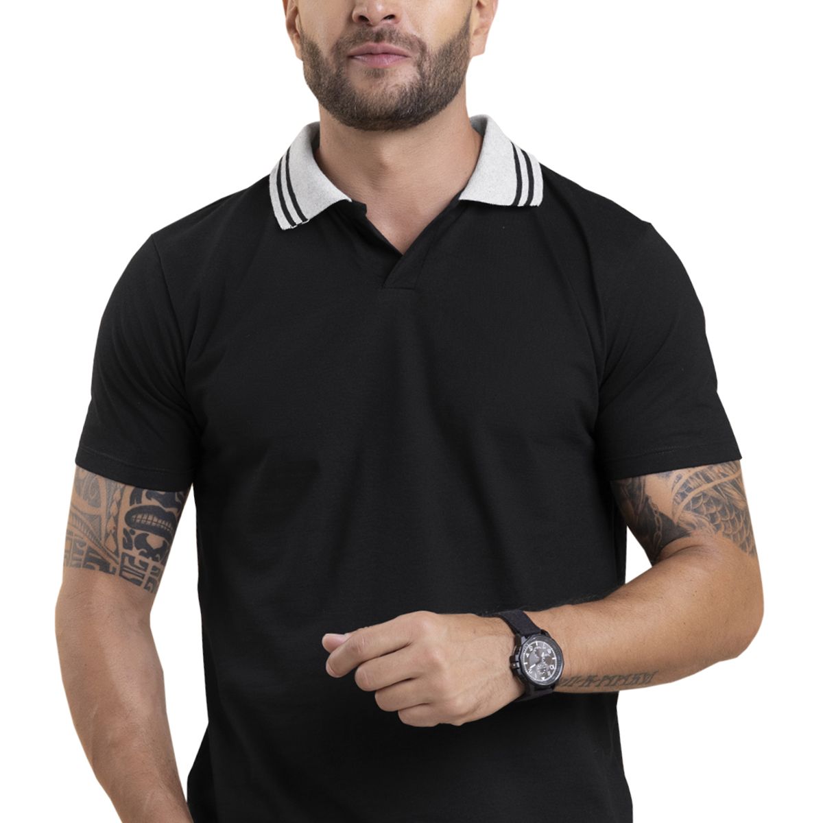 MARKETING PERSONAL - Polo Hombre Negro Mp 4104