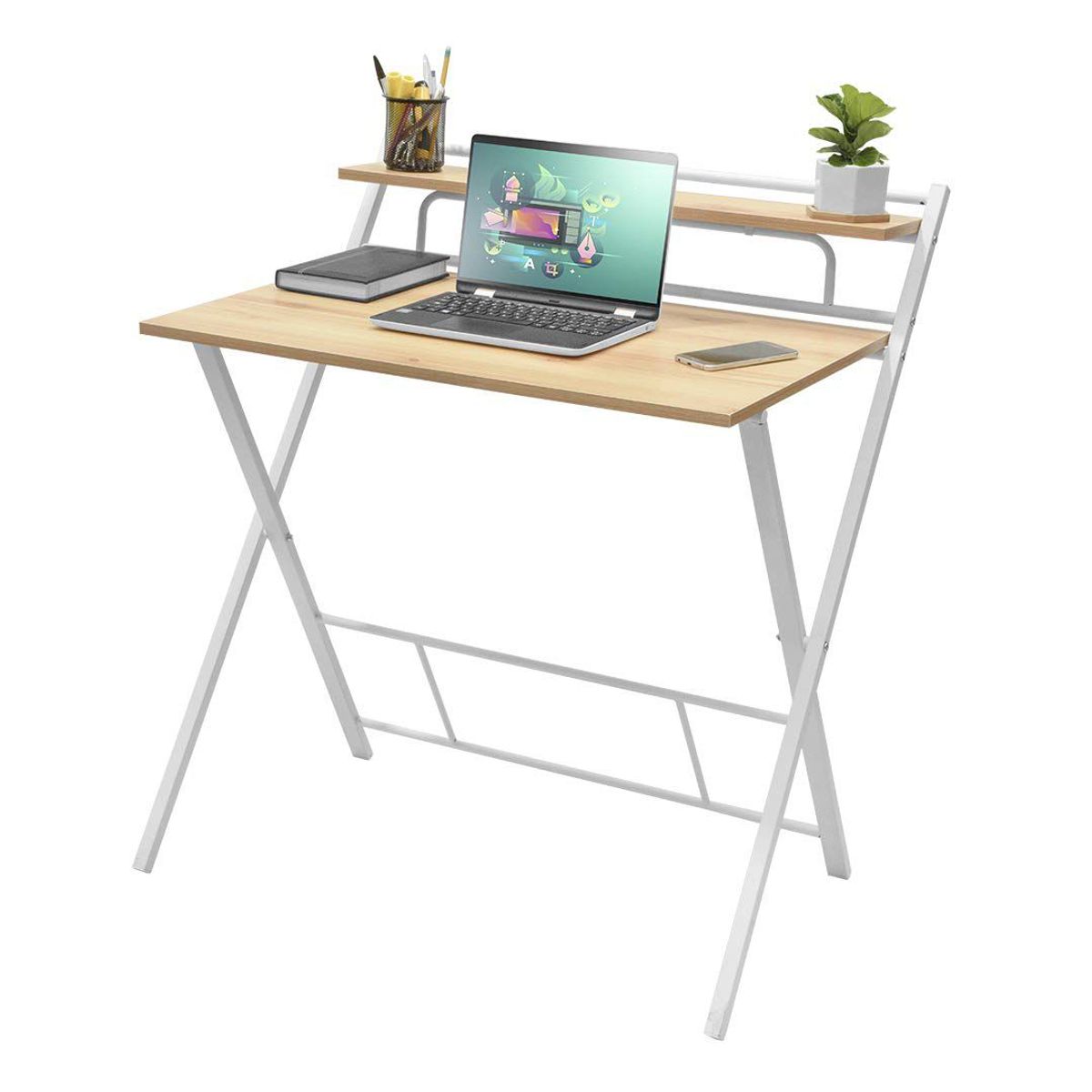 ERGONOMUS - Escritorio Plegable Ergonomus con Repisa Blanco