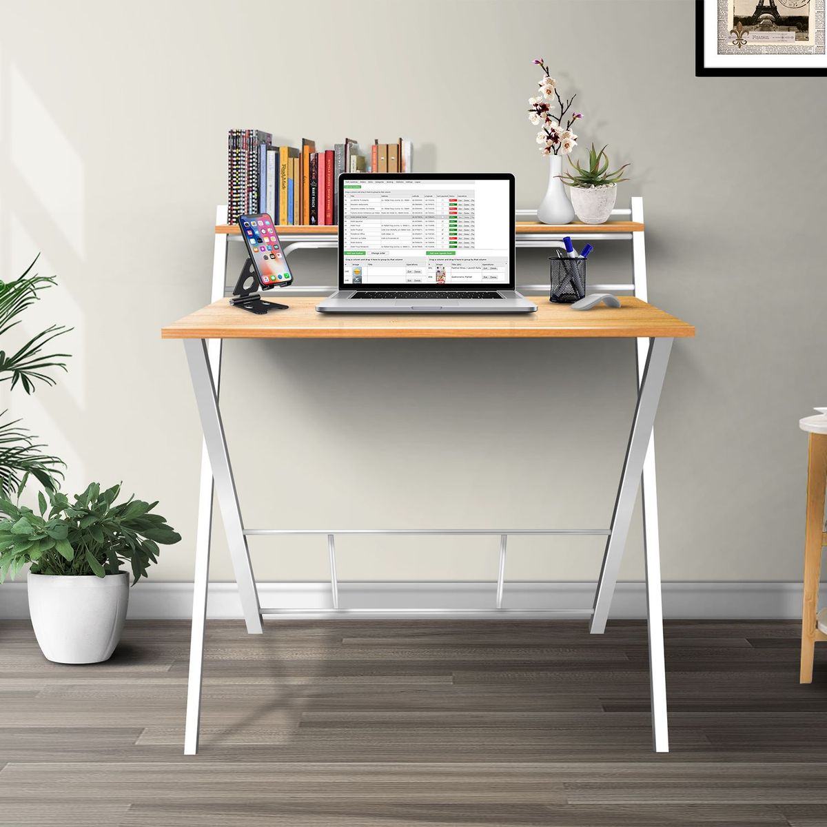 ERGONOMUS - Escritorio Plegable Ergonomus con Repisa Blanco