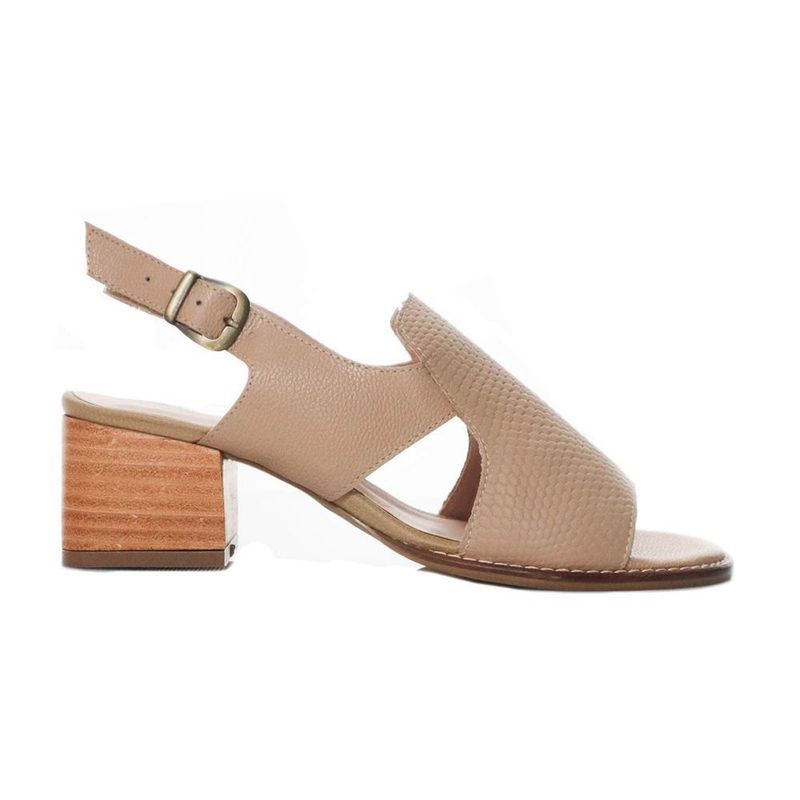 ZAVATTY - Sandalia tacon para mujer H-EVA CAPUCHINO CUERO ZAVATTY