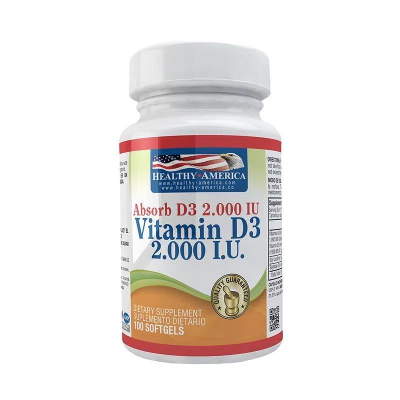 HEALTHY AMERICA - VITAMIN D3 2000IU 100Softgels HEALTHY AMERICA