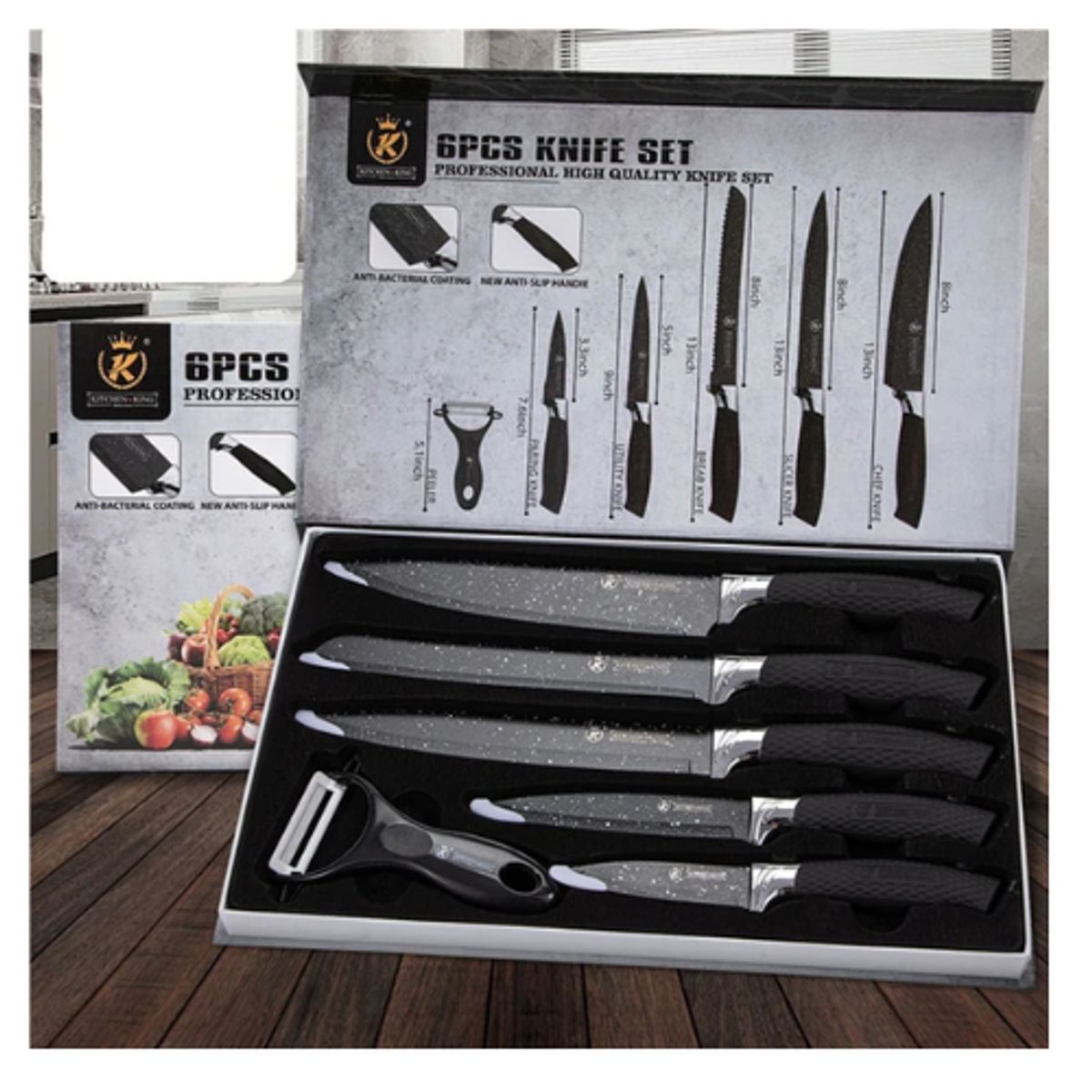 AFM - Juego Set De Cuchillos Elegante Para Cocina Chef 6 Piezas