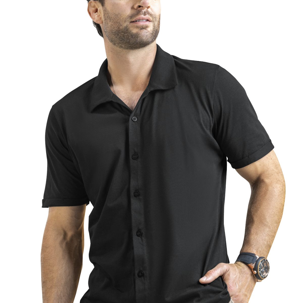 MARKETING PERSONAL - Camisa Hombre Negro Mp 6527
