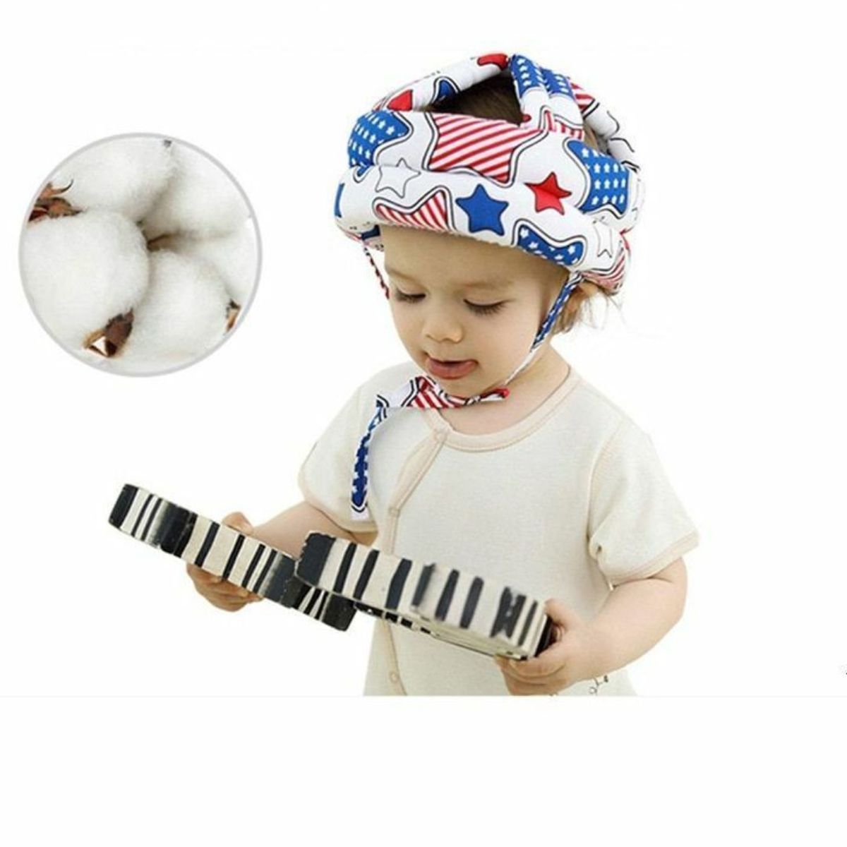 GENERICO - Gorro Casco Protector De Golpes Cabeza Para Bebés Blanco