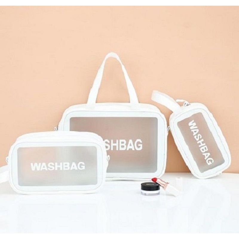 GENERICO - SET  X3 COSMETIQUERAS  COLOR BLANCO