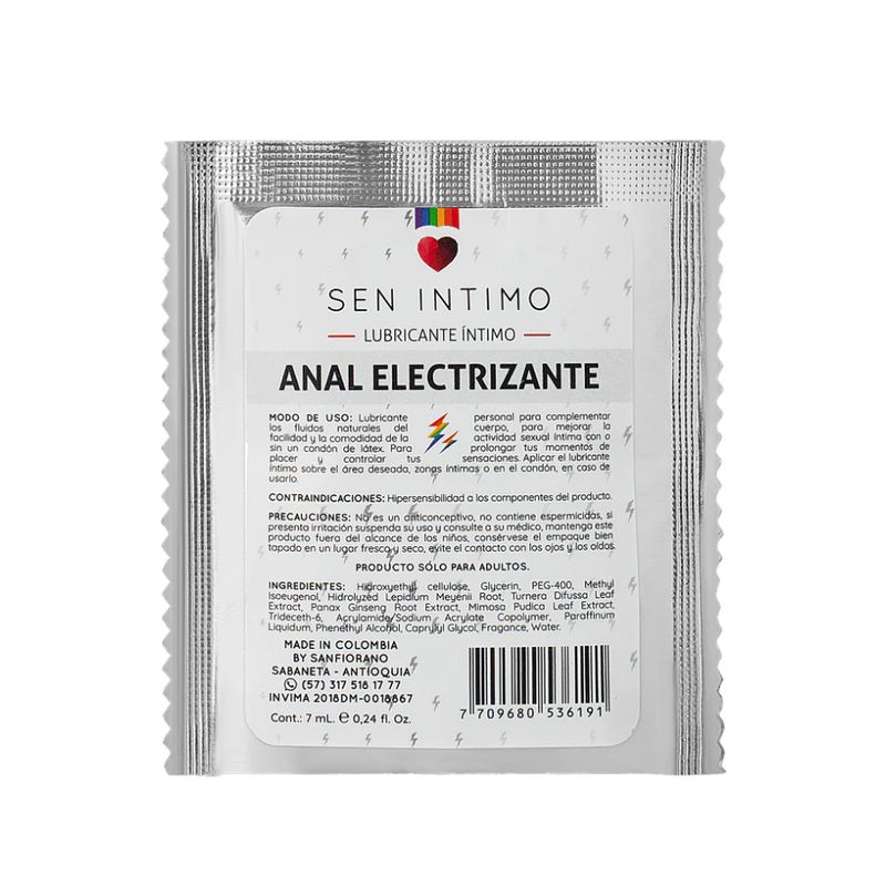 SEN INTIMO - Lubricante Anal Electrizante 7 Ml Sen Intimo