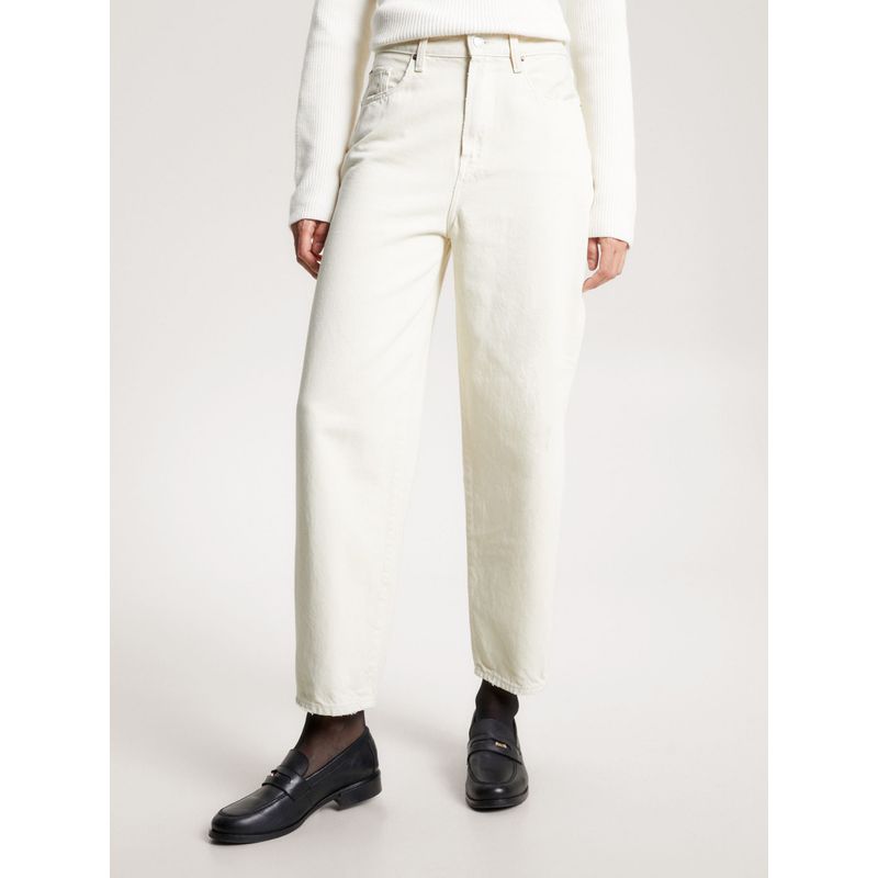 TOMMY HILFIGER - Jeans Blancos De Talle Alto Con Corte Globo Y Regular Tommy Hilfiger