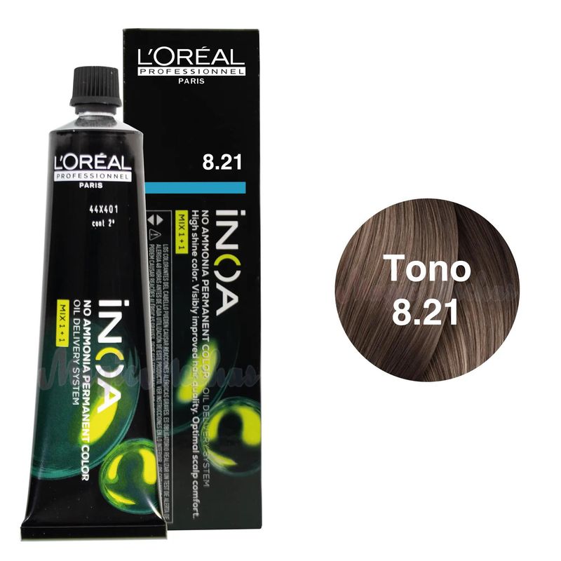 GENERICO - Tinte Inoa Tono 8.21 Rubio Claro Irisado Cenizo 60ml