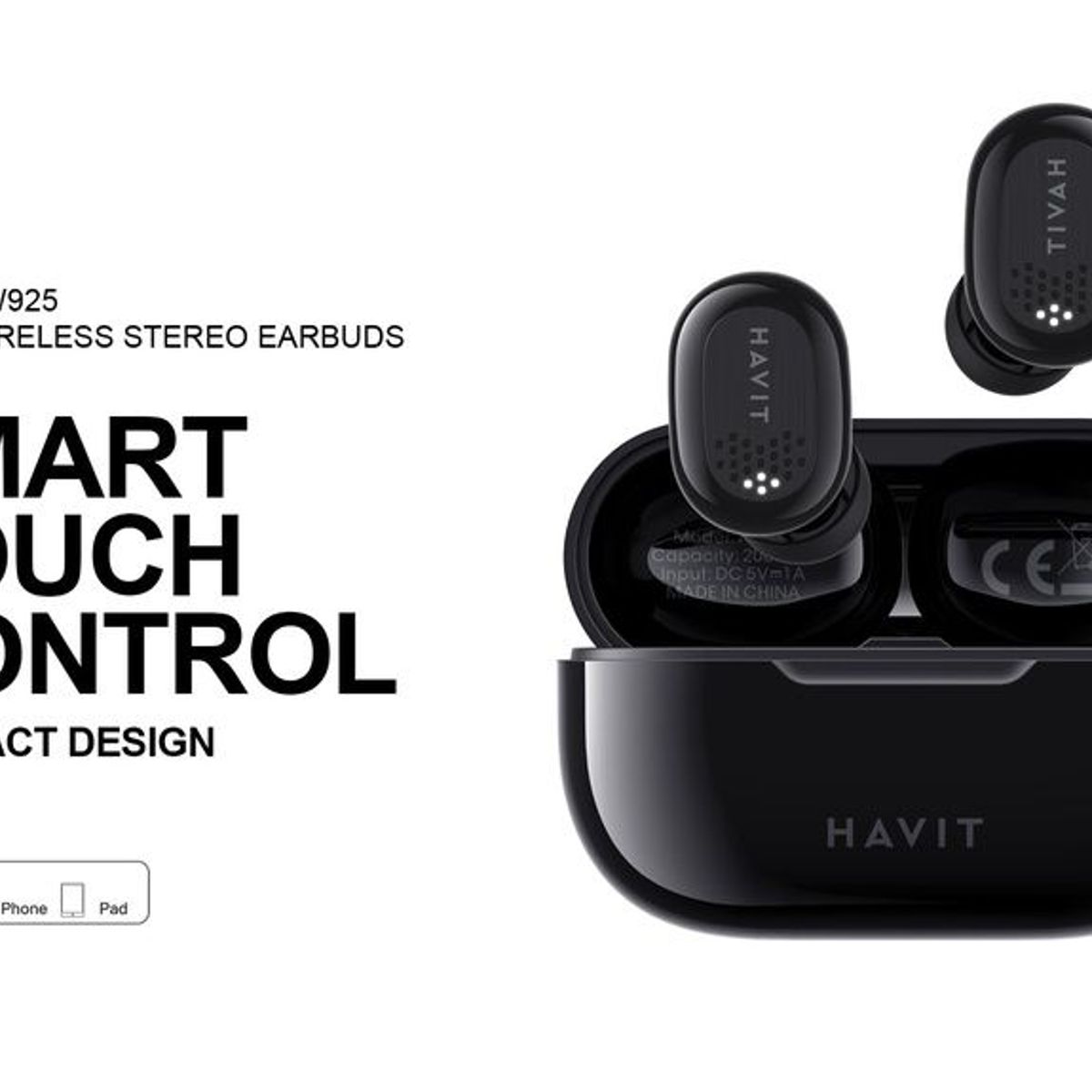 GENERICO - AUDIFONOS BLUETOOTH HAVIT TW925 SMART TOUCH