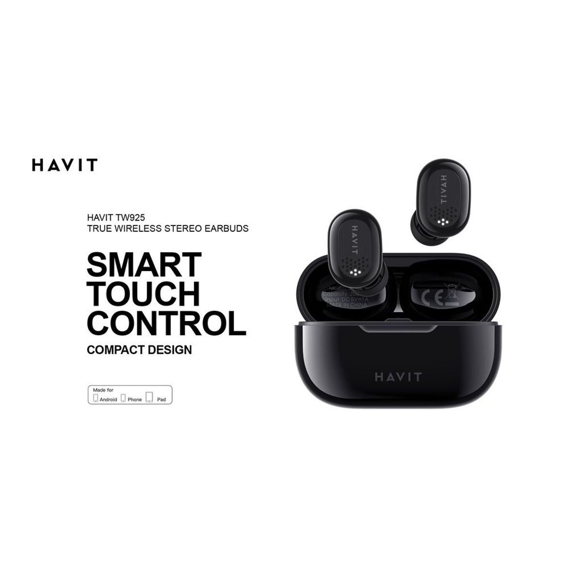 GENERICO - AUDIFONOS BLUETOOTH HAVIT TW925 SMART TOUCH