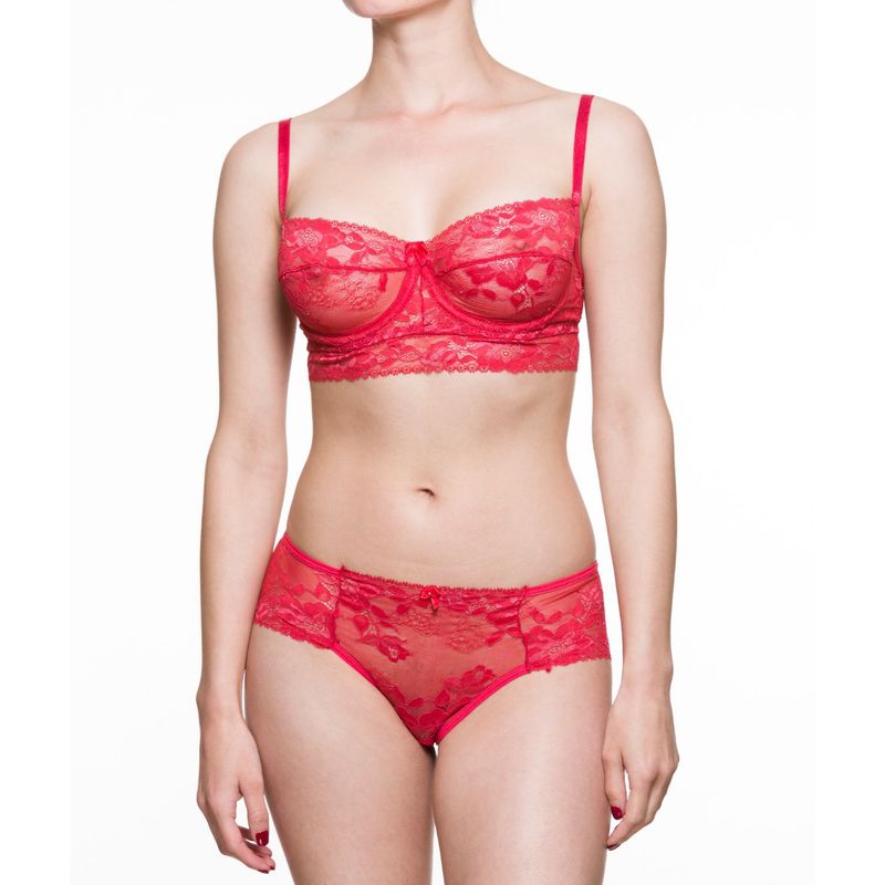 SCHERZO LINGERIE - Conjunto Lenceria SCHERZO Adagio 4 Sensual Sin Liguero Rojo