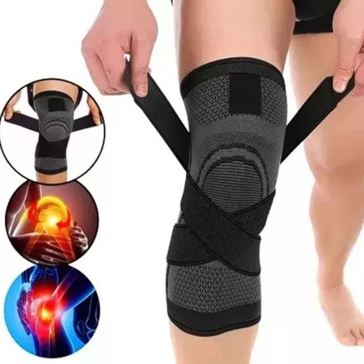 SHENGSHOU - Rodillera Deportiva Ajustable Compresión Gym Set X2 - Par