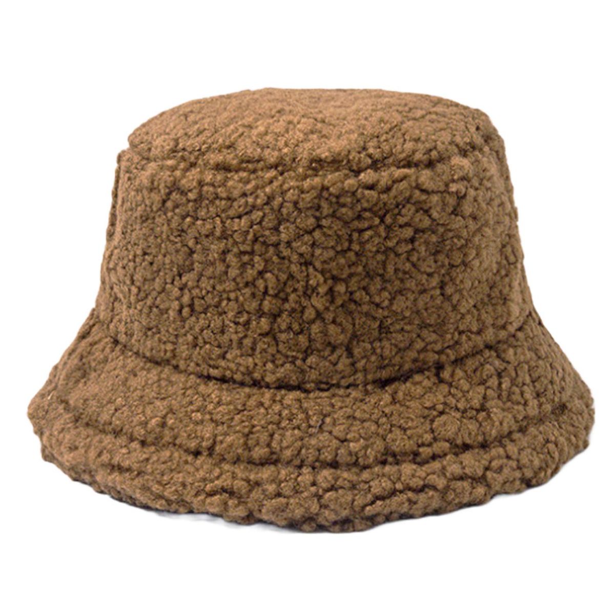 VELBROS - Gorro Pesquero Pescador Bucket Hat Sombrero Peluche Invierno - Cafe