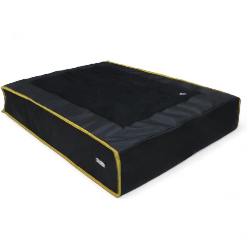 GENERICO - Colchoneta Para Perros 115 x 80 x 15 cm Borde Amarillo