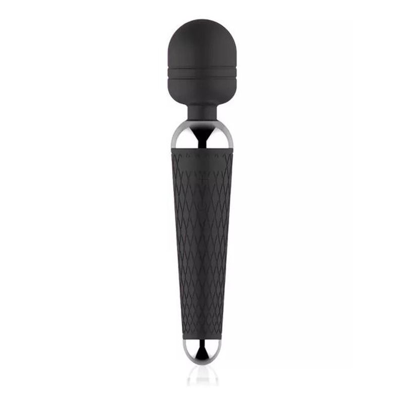 GENERICO - Vibrador Tipo Hitachi 10 Velocidades Recargable USB Negro