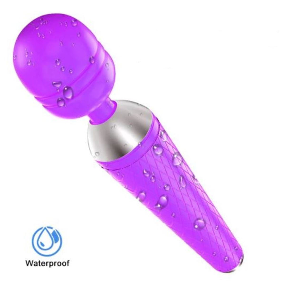 GENERICO - Vibrador Tipo Hitachi 10 Velocidades Recargable USB Morado