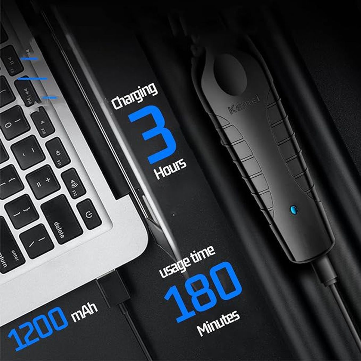 KEMEI - Super Combo Profesional Barbería Maquina Patillera Y Shaver