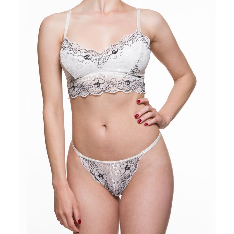 SCHERZO LINGERIE - Conjunto Lenceria SCHERZO Piacere 7 BS Negro Blanco