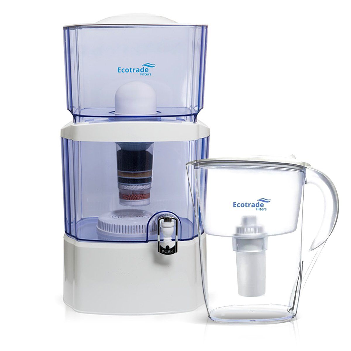 ECOTRADE - Filtro Agua 24 Litros mas Jarra Purificadora Agua Ecotrade