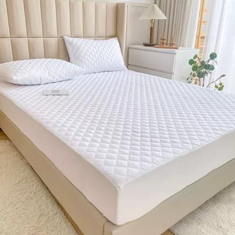 SIRENITAS - Protector de colchón Ajustable acolchonado Cama Semidoble Blanco